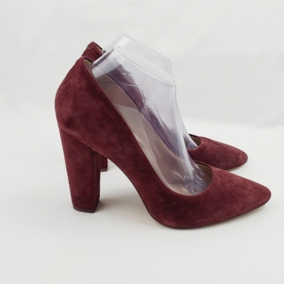 BCBGeneration Clarice Burgundy leather point toe Chunky heel shoes - Picture 3 of 9